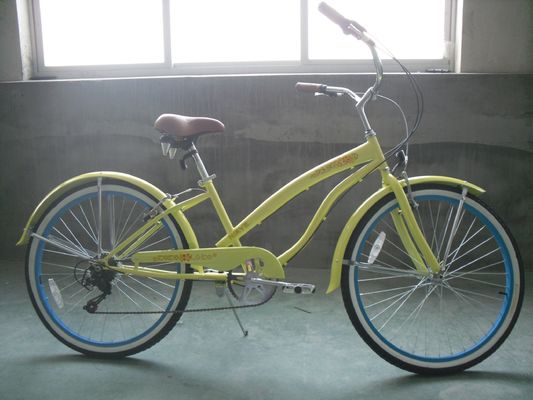 Mooie vrouwen Beach Cruiser Fiets met Inner Water Sticker 26 inch 3 Speed OEM/ODM