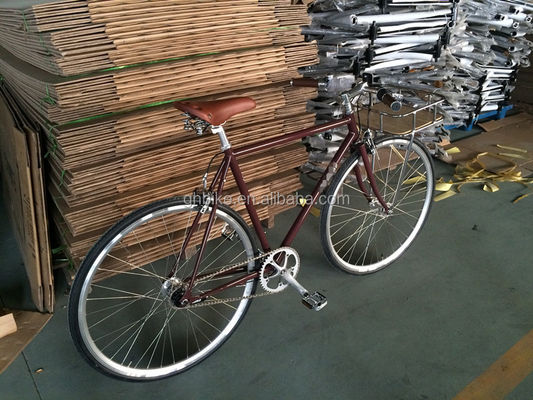 Retro fixe versnelling fiets fiets met voorste drager Innerlijke 3 snelheid wegfiets te bestellen