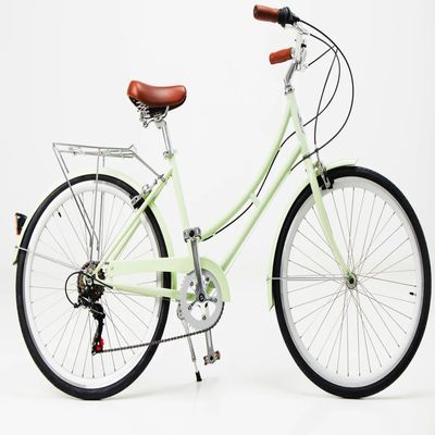 14kg Retro Dames 7 Speed Vintage Fietsen 700C Volwassenen Vrouwen City Bike met Basket