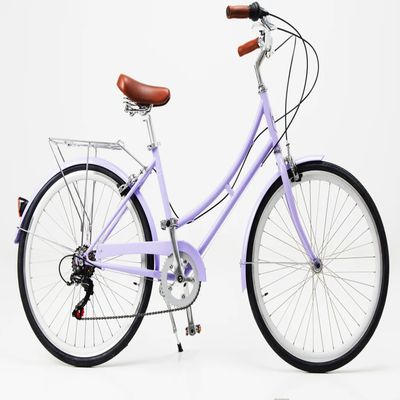 14kg Retro Dames 7 Speed Vintage Fietsen 700C Volwassenen Vrouwen City Bike met Basket