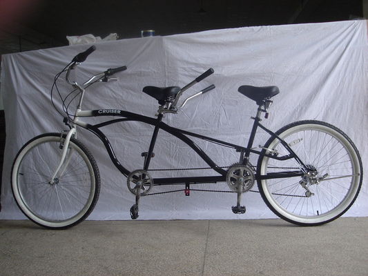 OEM 26 inch Tandem Beach Cruiser Bike voor volwassenen met een lengte van 1,8 m en een laadvermogen van 300 kg