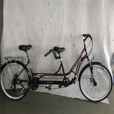 Steel Fork 18 Speed Tandem Cruiser Bike voor 2 volwassenen 26 inch Leisure Tandem Bike