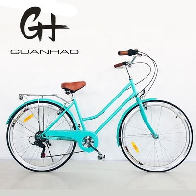 700C Hi-Ten Steel Frame USA OEM Vrouwen City Bike met 7 snelheden en Aluminium Rims