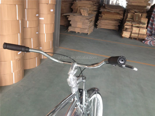 1.8m Lengte 160kg Lading Capaciteit 26 inch Chrome Single Speed Beach Cruiser Fiets