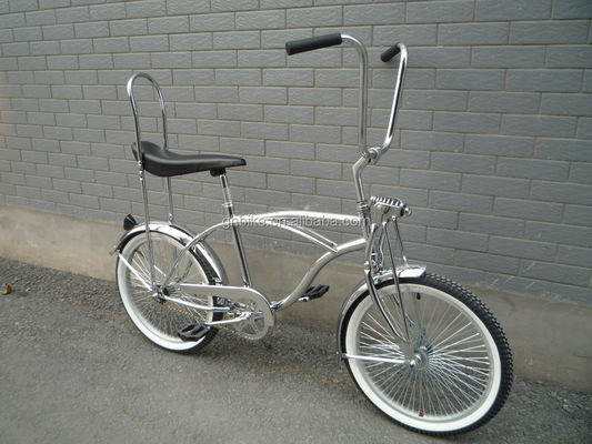 20 inch CE gecertificeerde chroomverf lowrider strand cruiser fiets met banaans zadel