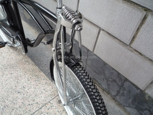 20 inch CE gecertificeerde chroomverf lowrider strand cruiser fiets met banaans zadel