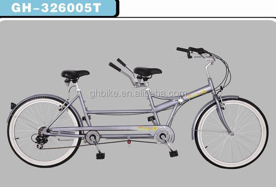 26&quot;*2.125.A/V White Wall Steel Fork Tandem Bike met 7-snelheids vouwbare tweezitterfiets