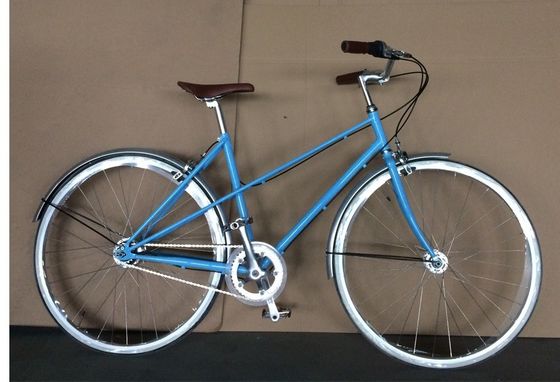 Geen ophanging 3 versnellingen zilveren kleur cromo frame vintage dames fiets retro vrouwen dame fiets