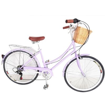 KMC Ketting 26 inch Europa OEM CE Shimano 7 snelheden Vrouwen Lady City Bike 1.8m Lengte