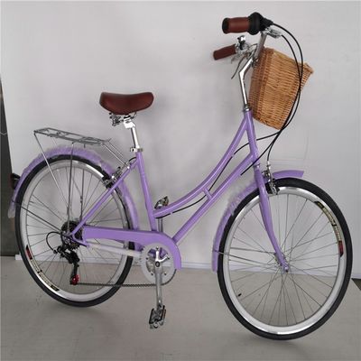 KMC Ketting 26 inch Europa OEM CE Shimano 7 snelheden Vrouwen Lady City Bike 1.8m Lengte