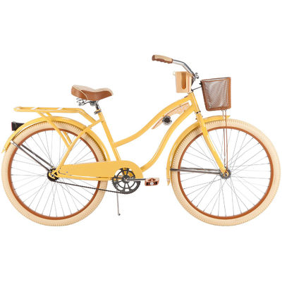 Gewone pedaal 26 &quot;Vrouwen cruiser fiets met aluminium velg en Banana-geel kleur