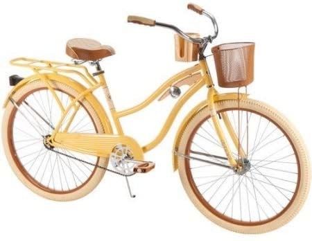 Gewone pedaal 26 &quot;Vrouwen cruiser fiets met aluminium velg en Banana-geel kleur