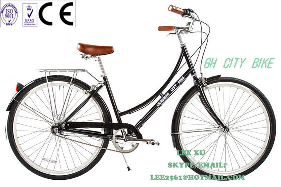 1.8m Lengte CE Europa OEM Logo Hi-Ten Steel Frame Single Speed City Bikes voor vrouwen 26 inch