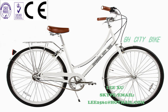 1.8m Lengte CE Europa OEM Logo Hi-Ten Steel Frame Single Speed City Bikes voor vrouwen 26 inch