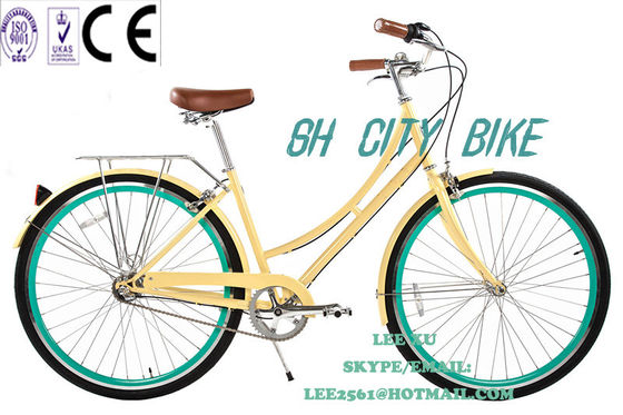 1.8m Lengte CE Europa OEM Logo Hi-Ten Steel Frame Single Speed City Bikes voor vrouwen 26 inch