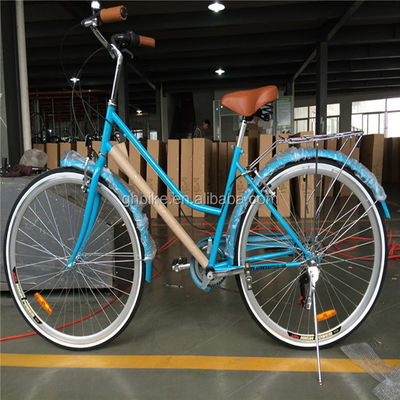 Blauwe kleur 7 snelheid Vintage Lady City Cruiser Bike Vrouwen Retro Bikes voor het stadsleven