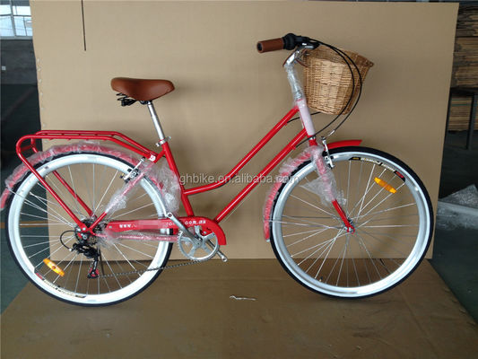 Blauwe kleur 7 snelheid Vintage Lady City Cruiser Bike Vrouwen Retro Bikes voor het stadsleven