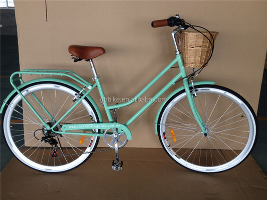 Blauwe kleur 7 snelheid Vintage Lady City Cruiser Bike Vrouwen Retro Bikes voor het stadsleven
