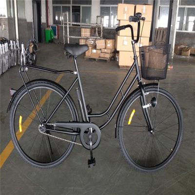 Goedkope zwarte kleur Single Speed 26 inch 28 inch Ladies City Bike met staal frame