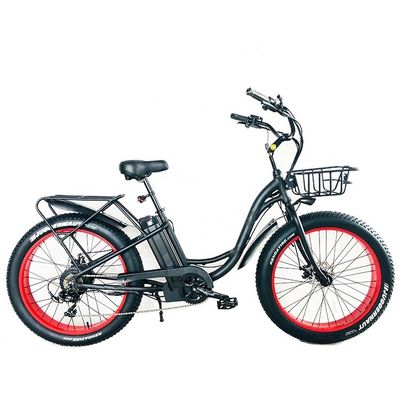Big Power 26"x4.0 Wiel Grootte 48V 17AH Lithiumbatterij Stap Door Vrouwen Beach Cruiser Elektrische Fiets