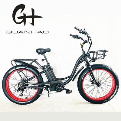 Big Power 26"x4.0 Wiel Grootte 48V 17AH Lithiumbatterij Stap Door Vrouwen Beach Cruiser Elektrische Fiets