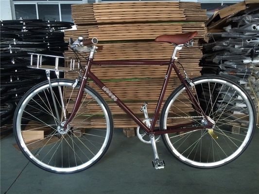 Rijd moeiteloos door de stad op deze 3-versnellings stadsfiets voor mannen met mand