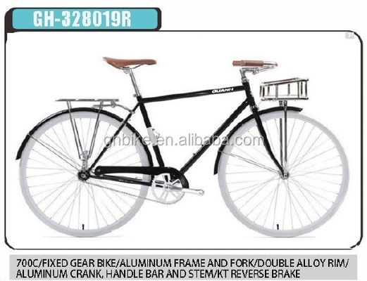 Rijd moeiteloos door de stad op deze 3-versnellings stadsfiets voor mannen met mand