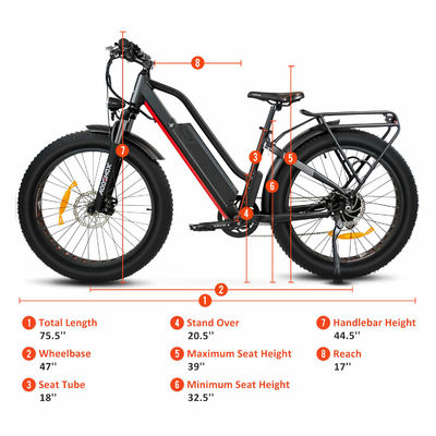 26 inch 1000W 48V 17AH Lithiumbatterij 7 snelheden Elektrische bergfiets voor volwassen mannen