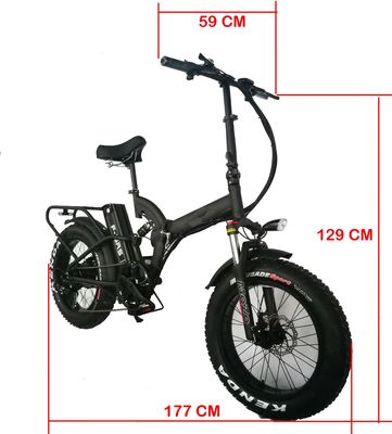 48V 21AH Full Suspension 1000W 20&quot; elektrische fiets met schijfrem en achterste motor