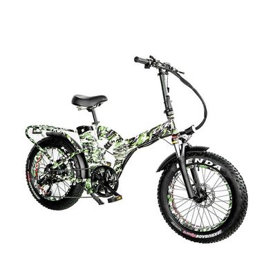 48V*21AH 20 inch volvering Camouflage kleur 1000W vouwbare vetband ELECTRIC BICKE met achterste rek