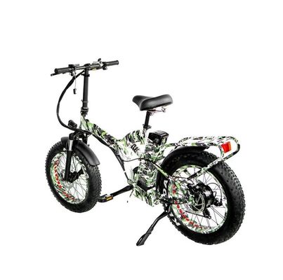 48V*21AH 20 inch volvering Camouflage kleur 1000W vouwbare vetband ELECTRIC BICKE met achterste rek