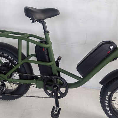1000W 48V 34A Opvouwbaar frame Elektrische vrachtfiets met 20 inch dikke banden en achterste drager