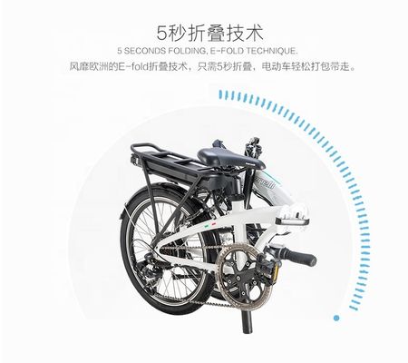 CE-gecertificeerde 20&quot; mini elektrische vouwfiets met 7 versnellingen en 10,5 AH batterij