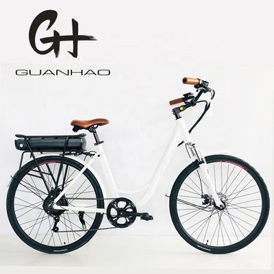 48V 14AH Lithiumbatterij 7 snelheden Aluminium Frame Elektrische Lady Fiets 700C 500W