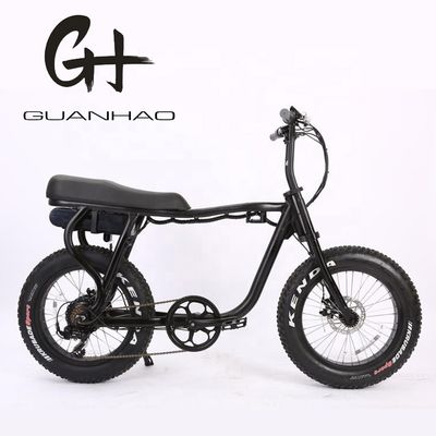 Discrem 20 inch 750w 1000w Dual Battery Electric Fat Tire Mountain Bike Vintage 2 Seat Beach Cruiser Max 50KM/H ebike