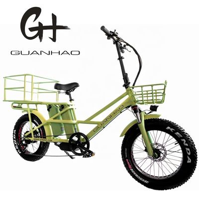 Aluminium frame 48V34AH 1000W Fat tire ebike met dubbele batterijen en twee manden