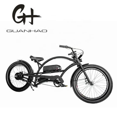 Single Speed 750W 28MPH 48V 17AH 24inch 3.0 Tire Chopper Elektrische fiets Beach Cruiser