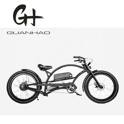 Single Speed 750W 28MPH 48V 17AH 24inch 3.0 Tire Chopper Elektrische fiets Beach Cruiser
