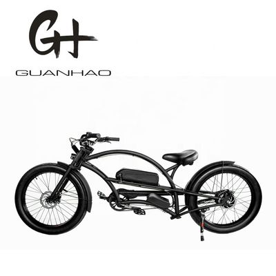 Single Speed 750W 28MPH 48V 17AH 24inch 3.0 Tire Chopper Elektrische fiets Beach Cruiser