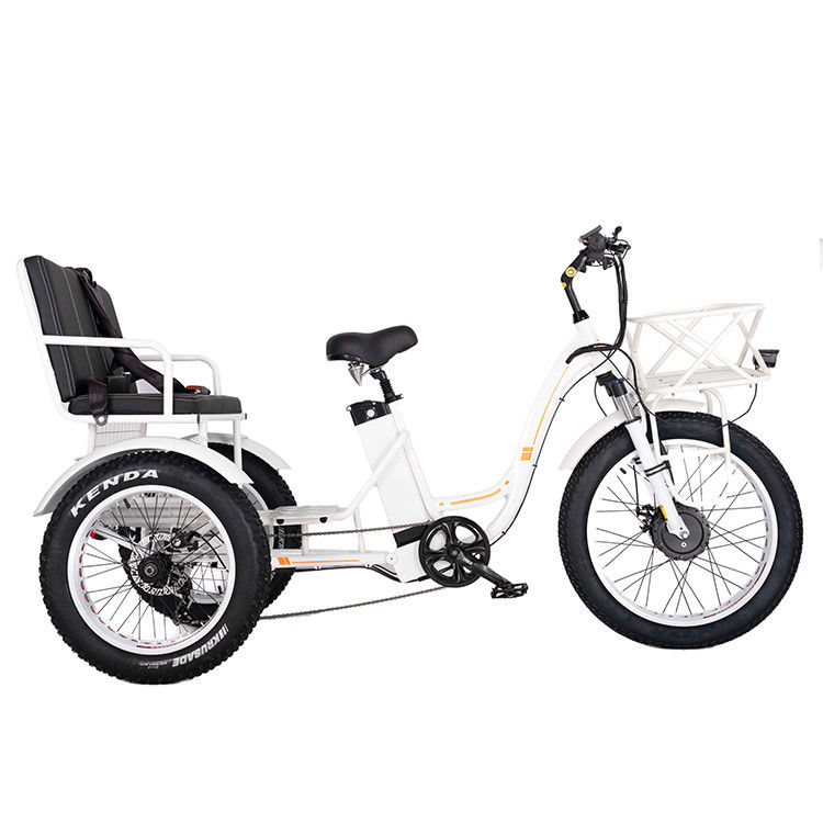 750W voorwielen elektrische riksja trike met 21AH lithiumbatterij en 7 versnellingsbakken