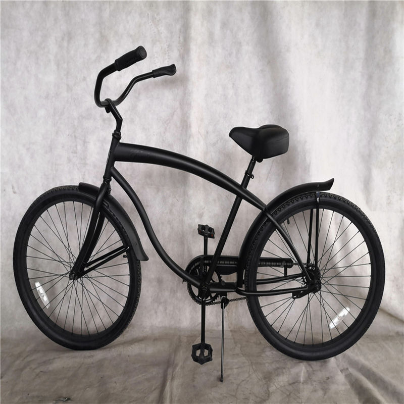 Gewone Pedal Zwart Kleur Single Speed 26 Inch Custom Mens Beach Cruiser Bike voor volwassenen Bruto Gewicht 17kg