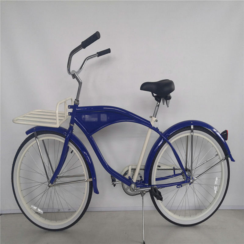 26 inch White Wall Custom Men's Beach Cruiser Bike met logo en plastic pedaal 15KG