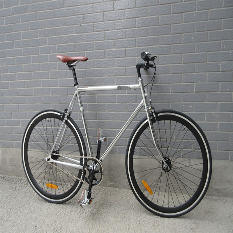 Retro Vintage 700C Single Speed Chrome Racing Cycle met KMC keten en Lasco Crank Set