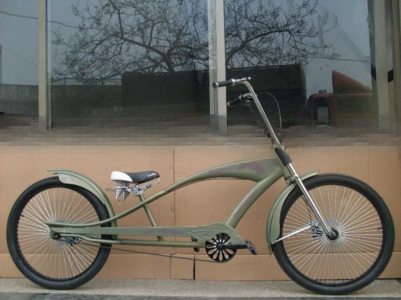 19kgs Glanzend Gewicht Stalen Vork 26&quot; Beach Cruiser Style Chopper Bike voor prestaties