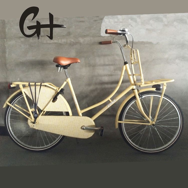 28 inch Old Man City Bike Classic Dutch Bike met Lugged Steel Frame en Double V Brake