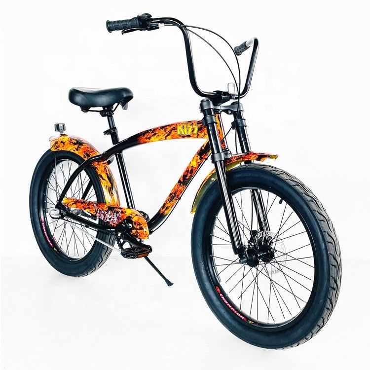 USA Mensen 24&quot; 3.0 Fat Tire Aluminium Frame Beach Cruiser Bike met schijfrem