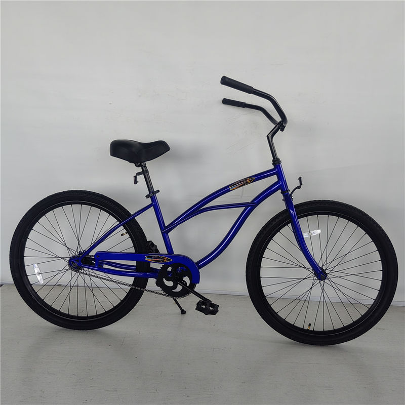 2024 Model 26&quot; Single Gear Foot Brake Anti Rust Vrouwen Beach Cruiser Bike Steel Fork