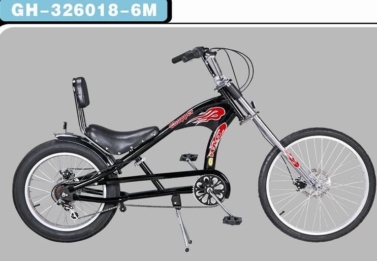 20'-24' Chopper Bike in geheel zwart met aluminium legering vork materiaal en vetband