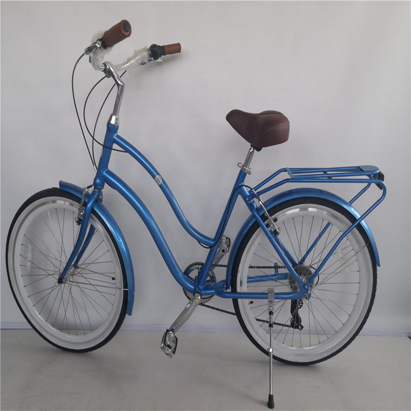 26 inch Aluminium Frame 7 Speed Vintage Beach Cruiser Bike met achterste drager