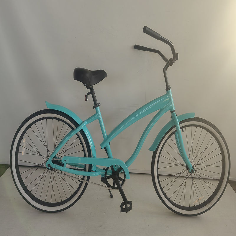 26&quot; Aluminium frame Single Gear Hybrid Beach Cruiser Bike 2024 Niet-achterafdempende